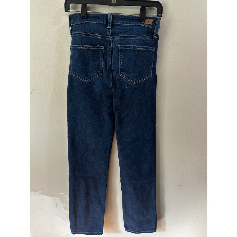 Paige Jacqueline Straight Leg Jeans Dark Wash High Rise Denim Size 25 - Picture 2 of 6